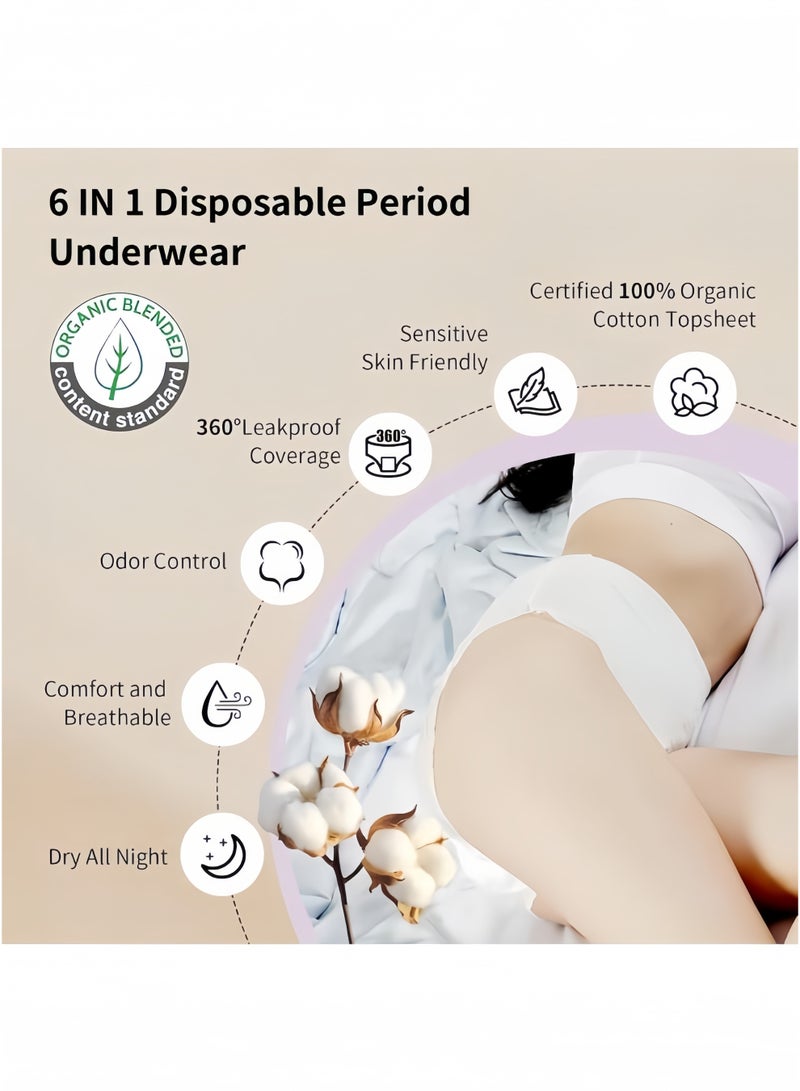 XinYanShe 42 Pack Overnight High Absorbency Disposable Period Panties Leakproof Postpartum & Incontinence Underwear for Women Soft Cotton Comfort - Image 3