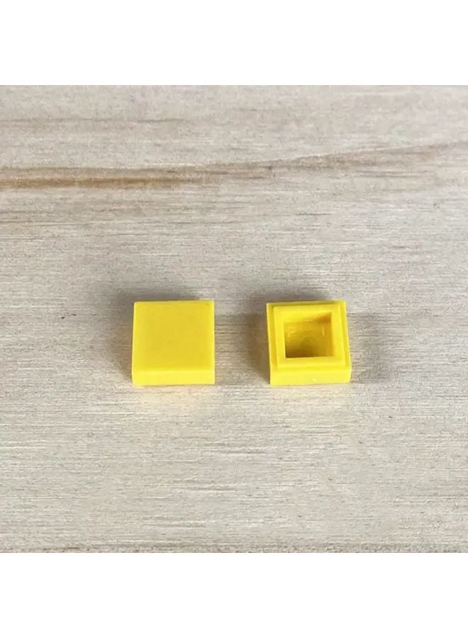 200 Pcs Yellow 1x1 Bricks Flat Tile Smooth Building Blocks ABS Educational Creative Toy - Image 1