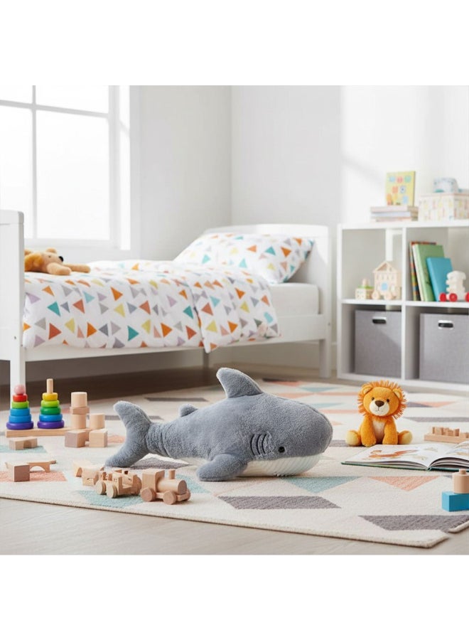 DANUBE HOME دميّة سمكة القرش الرمادية بحجم 55 سم – لعبة سمكة محشوة ناعمة للأطفال والرضع | حيوان محشو لطيف من المحيط، مثالي لتزيين غرفة الأطفال والهدايا - Image 2