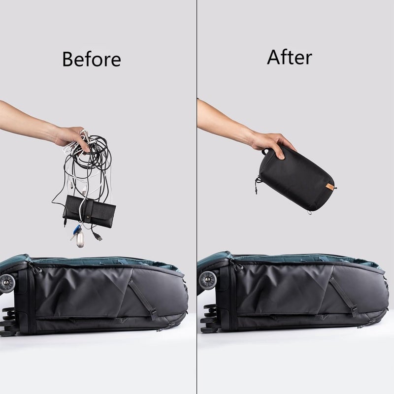 PGYTECH Mini Travel Tech Organizer, Waterproof Tech Pouch, Electronics Accessories Organizer Carrying Case, Organizer Bag for Cables, Cord, Phone Batteries, Charger, Photography SD Card, Green - Image 5