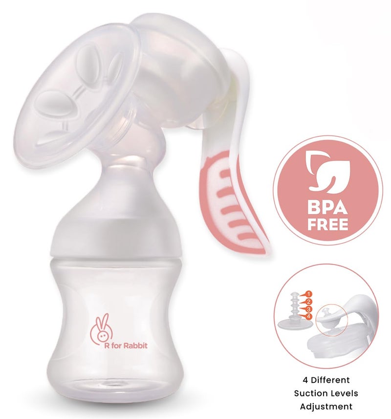 R for Rabbit First Feed Manual Breast Pump - Pink - Image 2