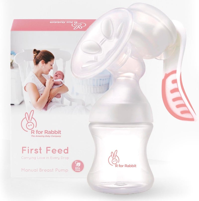 R for Rabbit First Feed Manual Breast Pump - Pink - Image 1