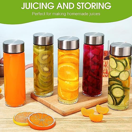 Vency Water Bottle with Leak-Proof Lid - Water, Smoothie, Juicer and Beverage Glasses (Set Of 6, 750ml Big cap Glass Bottles) Clear - Image 2