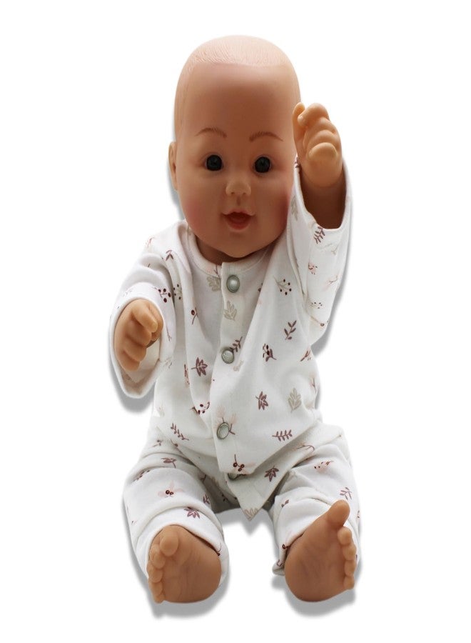 Trender Unisex Organic Cotton Front open T-Shirt Pyjama Set For New Born Baby Boys & Girls - White (for 3-6 Month) - Image 1