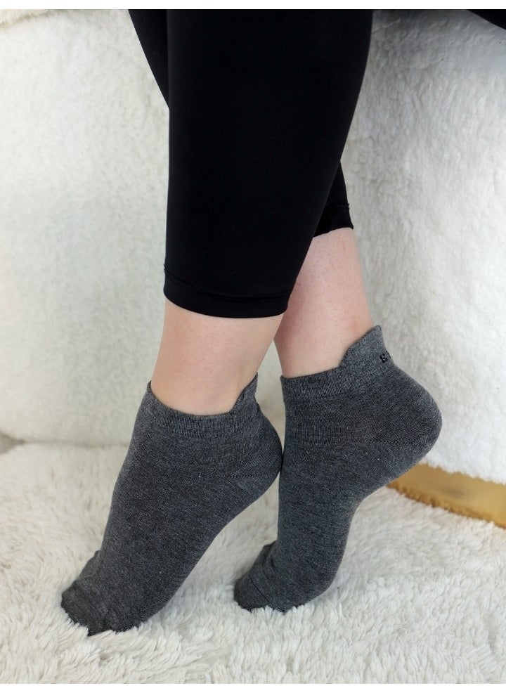 Buluş Organic - 3-Pack Grey Tones Special Heel Technology Viscose Women's Booties Socks - Image 1