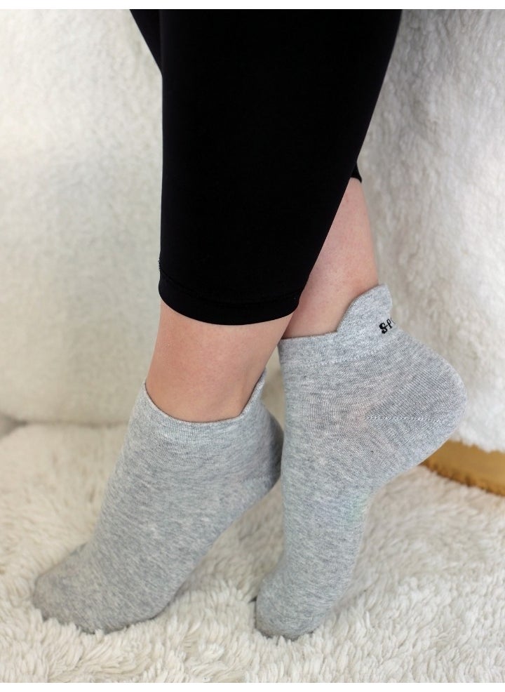 Buluş Organic - 3-Pack Grey Tones Special Heel Technology Viscose Women's Booties Socks - Image 1