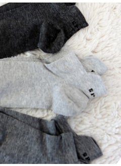 Buluş Organic 3-Pack Grey Tones Special Heel Technology Viscose Women's Booties Socks  - Image 4