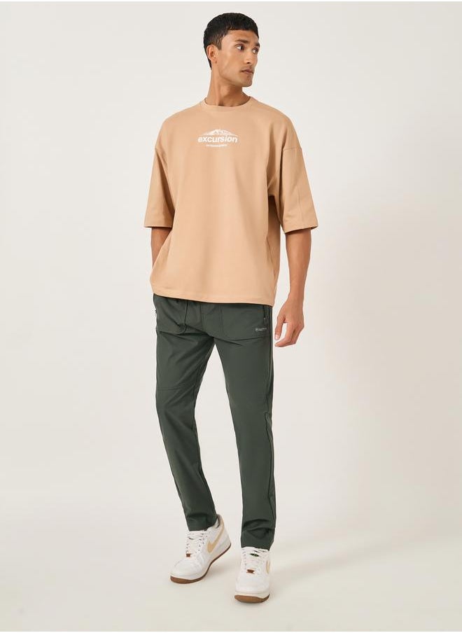 Fort Collins Men Solid Drawstring Waist Regular Fit Pants  - Image 2