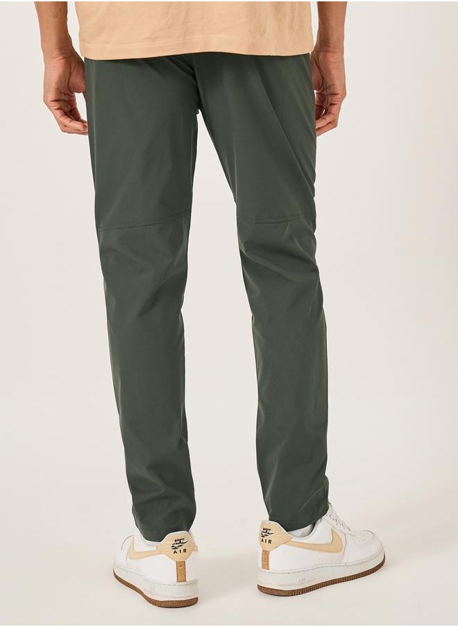 Fort Collins Men Solid Drawstring Waist Regular Fit Pants  - Image 4