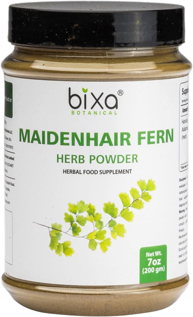 bixa BOTANICAL Ayurvedic Natural Herbal Supplement Maidenhair Fern Powder Pure Authentic Premium Quality - 7 Oz (200g) (Adiantum Capillus/Hansraj), Supports Immunity