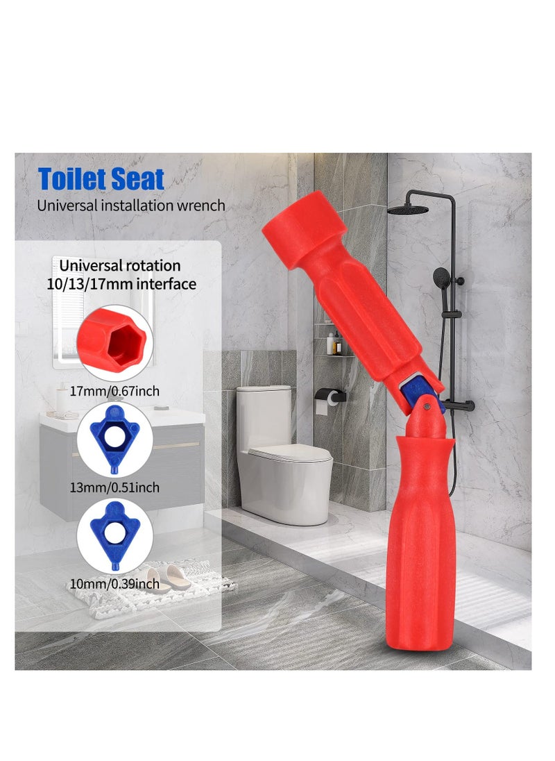 Generic - Toilet Seat Repair Wrench, Universal Toilet Seat Installation Key Toilet Seat Repair Key 10/13/17mm, Collapsible Articulated Key Professional Toilet Seat Mounting Key, 1Pack - Image 1