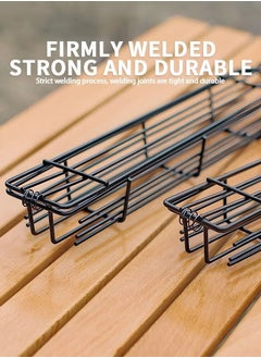 MIXDE 2 Packs 19.3” BBQ Net BBQ Cage Kebab Grilling Basket, Extra Long Stainless Steel Kabob Grilling Baskets with Handle, Metal BBQ Skewers Kabob Basket for Outdoor Grill Kabobs Meat, Loose Veggies  - Image 3