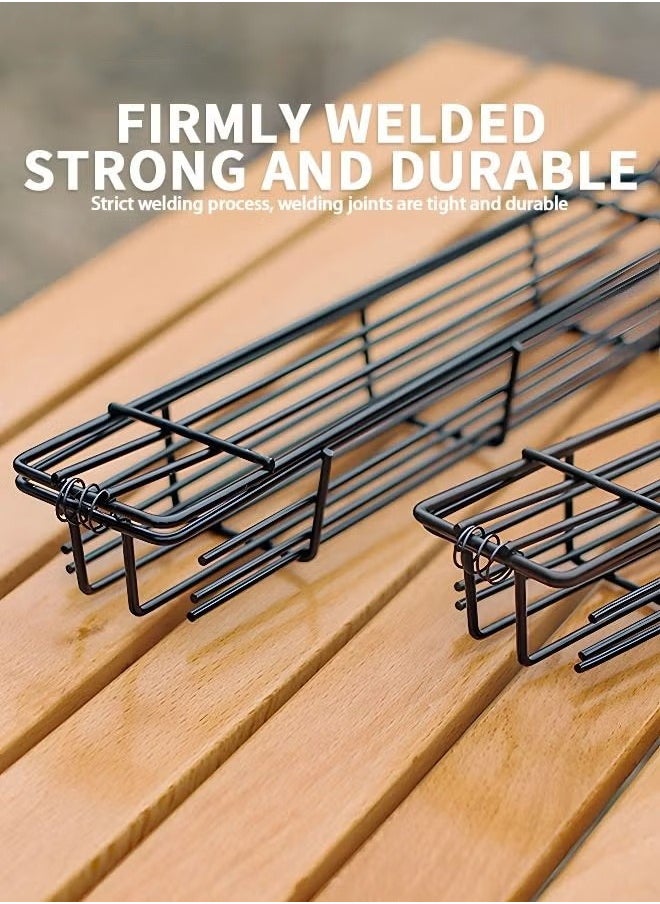 MIXDE 2 Packs 19.3” BBQ Net BBQ Cage Kebab Grilling Basket, Extra Long Stainless Steel Kabob Grilling Baskets with Handle, Metal BBQ Skewers Kabob Basket for Outdoor Grill Kabobs Meat, Loose Veggies  - Image 3