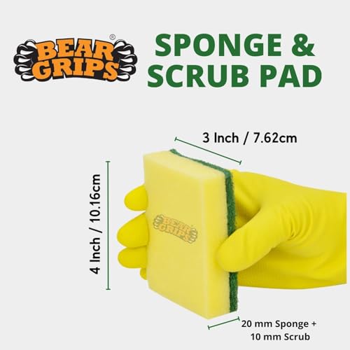 BEAR GRIPS Sponge Scrub pad for Utensils Cleaning in Kitchen Long Lasting Stain Removal Scrubber for Dish wash Liquid - Pack of 9 - Image 2