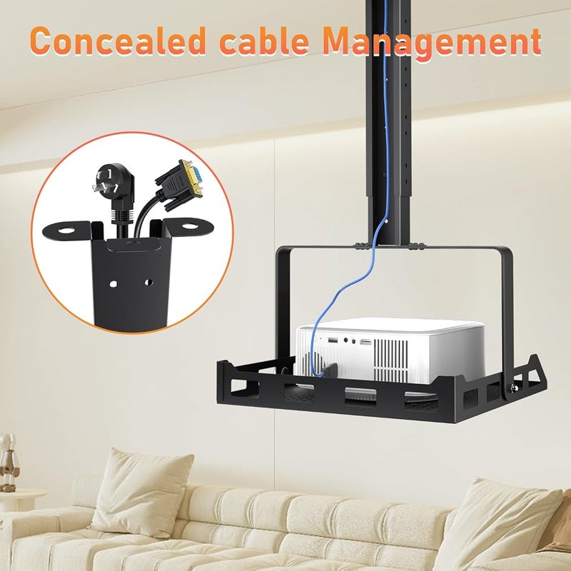 Salange Extendable Projector Ceiling Mount, Height Adjustable Projection Holds up to 22lbs,High Heat Dissipation,Hidden Cable Routing,Suit for Home Theater and Office,Black - Image 4