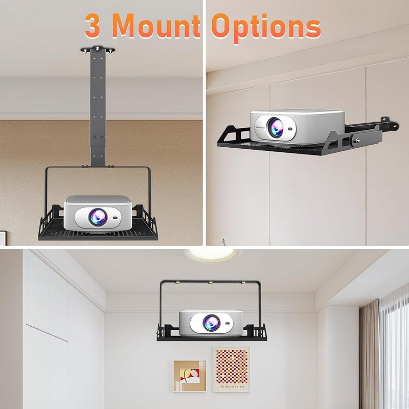 Salange Extendable Projector Ceiling Mount, Height Adjustable Projection Holds up to 22lbs,High Heat Dissipation,Hidden Cable Routing,Suit for Home Theater and Office,Black - Image 2