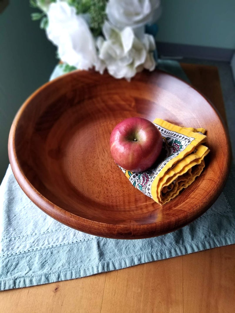 Lipper International وعاء دائري بحافة ليفر إنترناشيونال بتشطيب الكرز للسلطات أو الفواكه 12"" قطر × 4"" ارتفاع وعاء واحد - Image 5