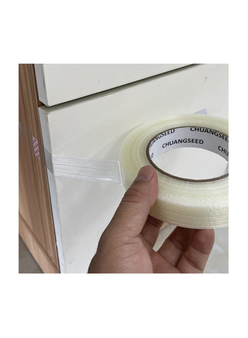 KASTWAVE Mono Filament Strapping Tape, KASTWAVE 30mm*50m Commodity Grade Heavy Duty Transparent Reinforced Fiberglass Tape Grade Fiberglass Reinforced Filament Strapping Tape (3Pack) - Image 5