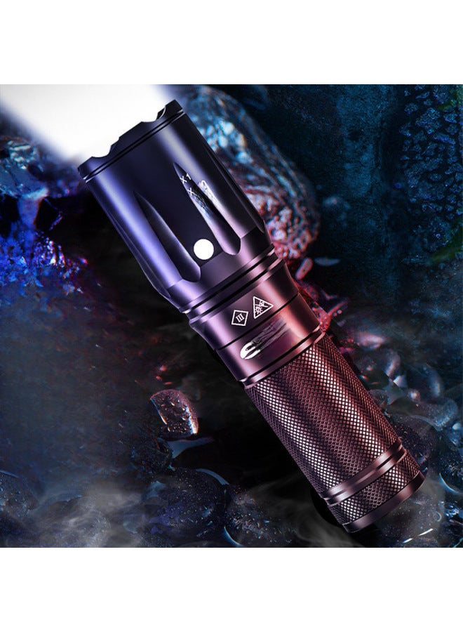 Strong Light Flashlight Rechargeable Super Bright Long-range Outdoor Home Lighting LED Waterproof Searchlight Zoom Mini-Product Specifications:【x5-1】medium And Large Zoom 18650 Lithium Battery Power Bank - Image 3