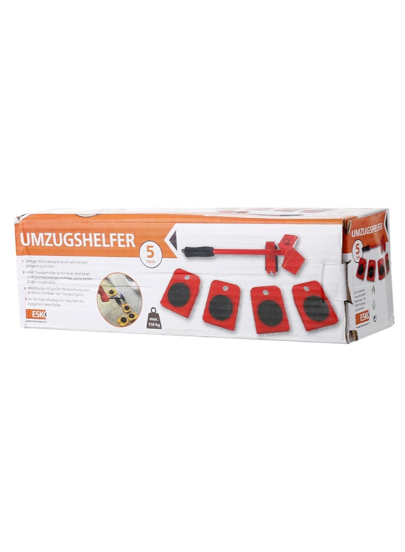 5 Pcs Furniture Moving Lifter Shifter, Move household heavy duty items easily, universal wheel roller - Image 2