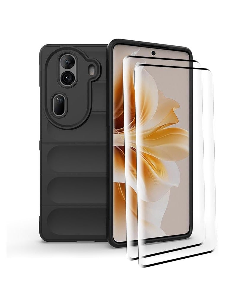 general OPPO Reno 11 Case Anti slip Shock and Scratch Resistant Protective Cover with 2 Tempered Glass Screen Protectors Scratch Resistant - Image 1