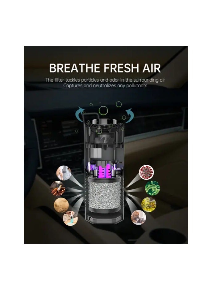 برايموز منقي هواء السيارة صغير محمول بفلتر هيبا لتنقية الهواء للسيارة/المكتب/المنزل - Image 2