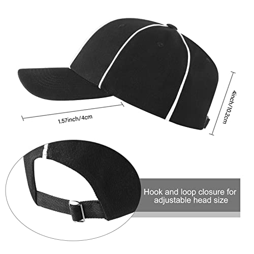 Geyoga 4 Pcs Men's Official Referee Costume Set Black and White Stripe Zipper Collar Referee Shirt Hat Stainless Whistle with Lanyard Yellow Penalty Flag for Halloween(Large) - Image 4