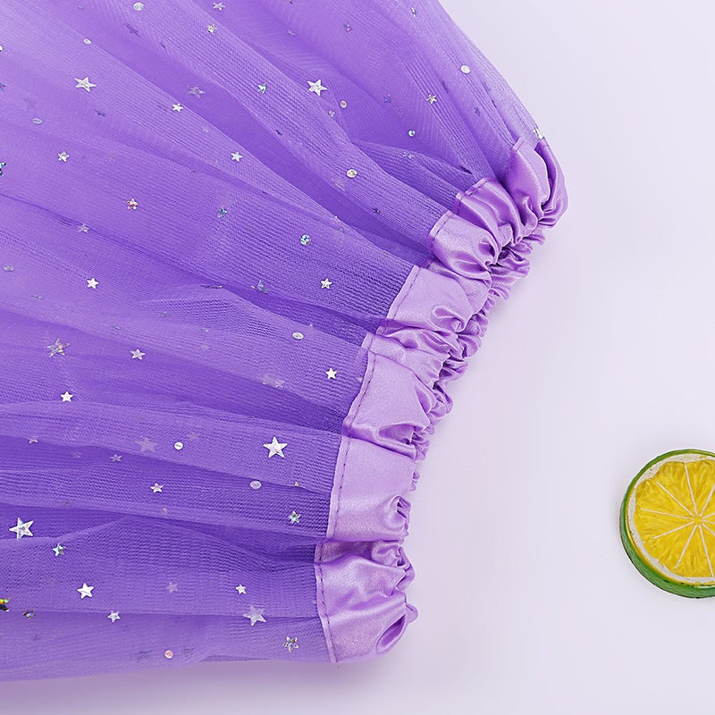 Children'S Skirt Tutu Skirt Tutu Skirt Tutu Skirt Ballet Skirt L Sequin Mesh Skirt Three-Layer Three-Piece Dance Skirt 6.1 - Image 5