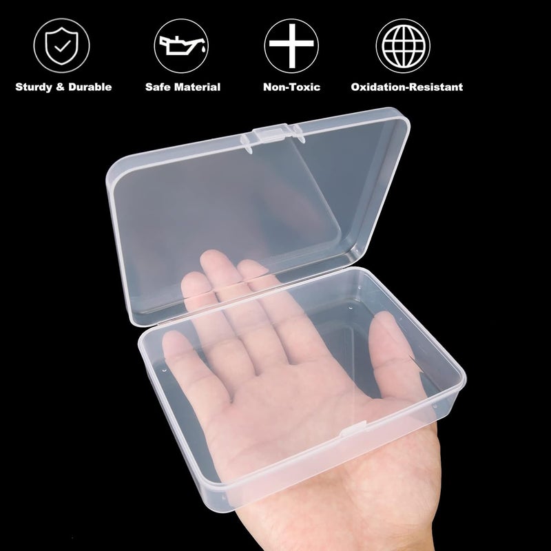 SENENQU SHANQ 24 Pack Small Clear Plastic Storage Containers Box with Lid, Mini Rectangular Storage Box, Transparent Storage Case Organizer for Bead Pill Candy Jewellery Craft – 4.5 x 3.3 x 1.1 inch - Image 4