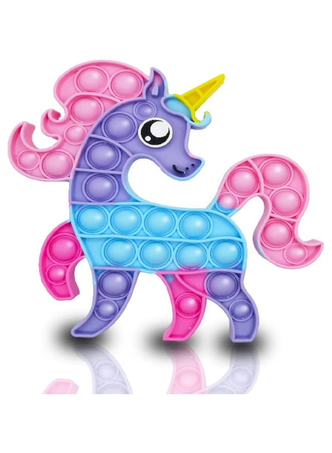 Push Pop Bubble Fidget Toy Silicone Animal Sensory Squeeze Toy Stress Relief Anti-Anxiety ADHD Autism Special Fidget Popper Gift for Kids and Adults Unicorn C  - Image 1