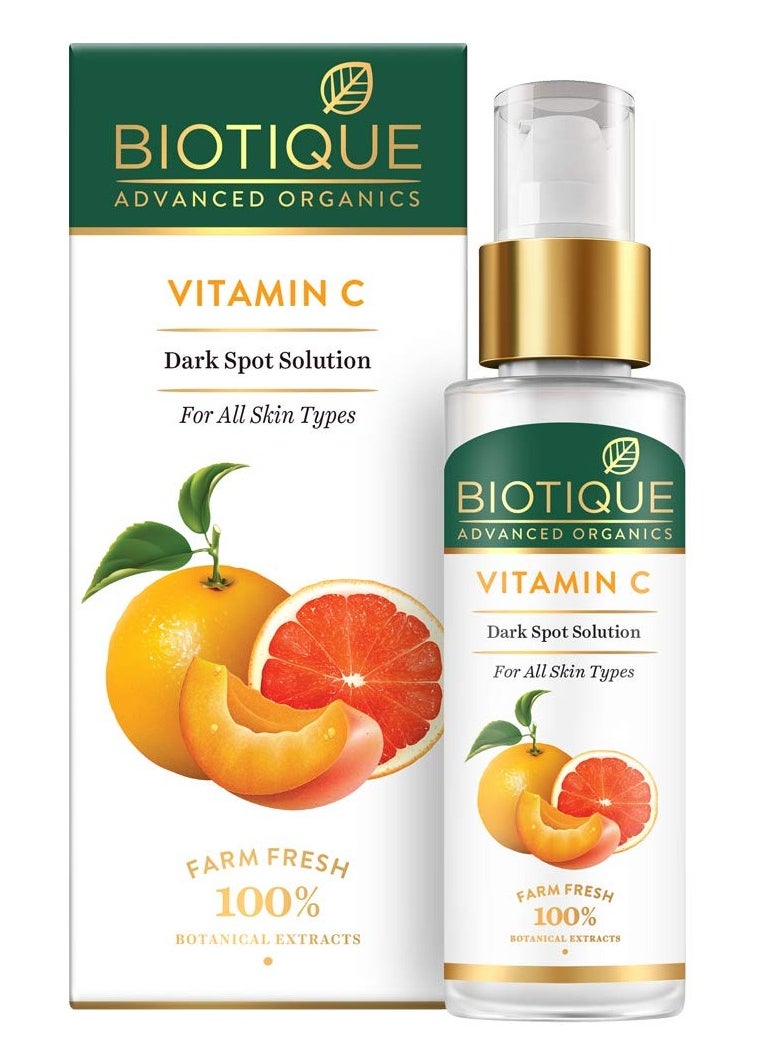 Biotique Biotique Vitamin C Dark Spot Solution Serum 30ml Brightening Radiant Skin Reduce Pigmentation All Skin Tone SLS & Paraben Free Multi  - Image 1