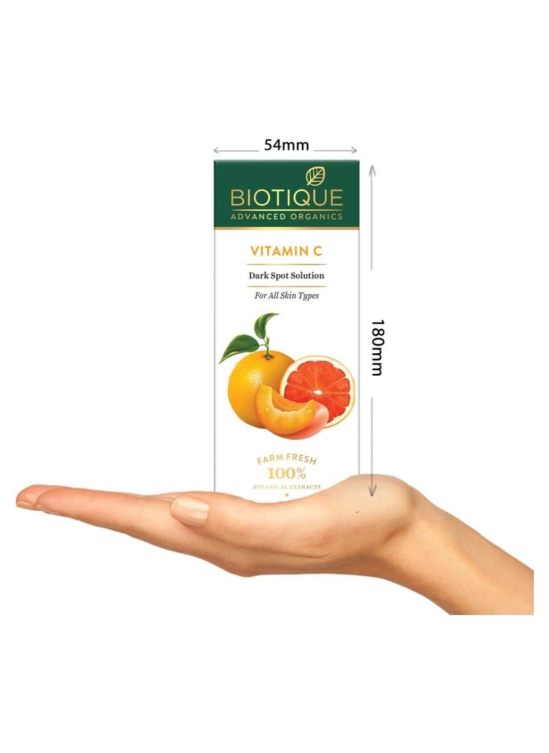 Biotique Biotique Vitamin C Dark Spot Solution Serum 30ml Brightening Radiant Skin Reduce Pigmentation All Skin Tone SLS & Paraben Free Multi  - Image 3