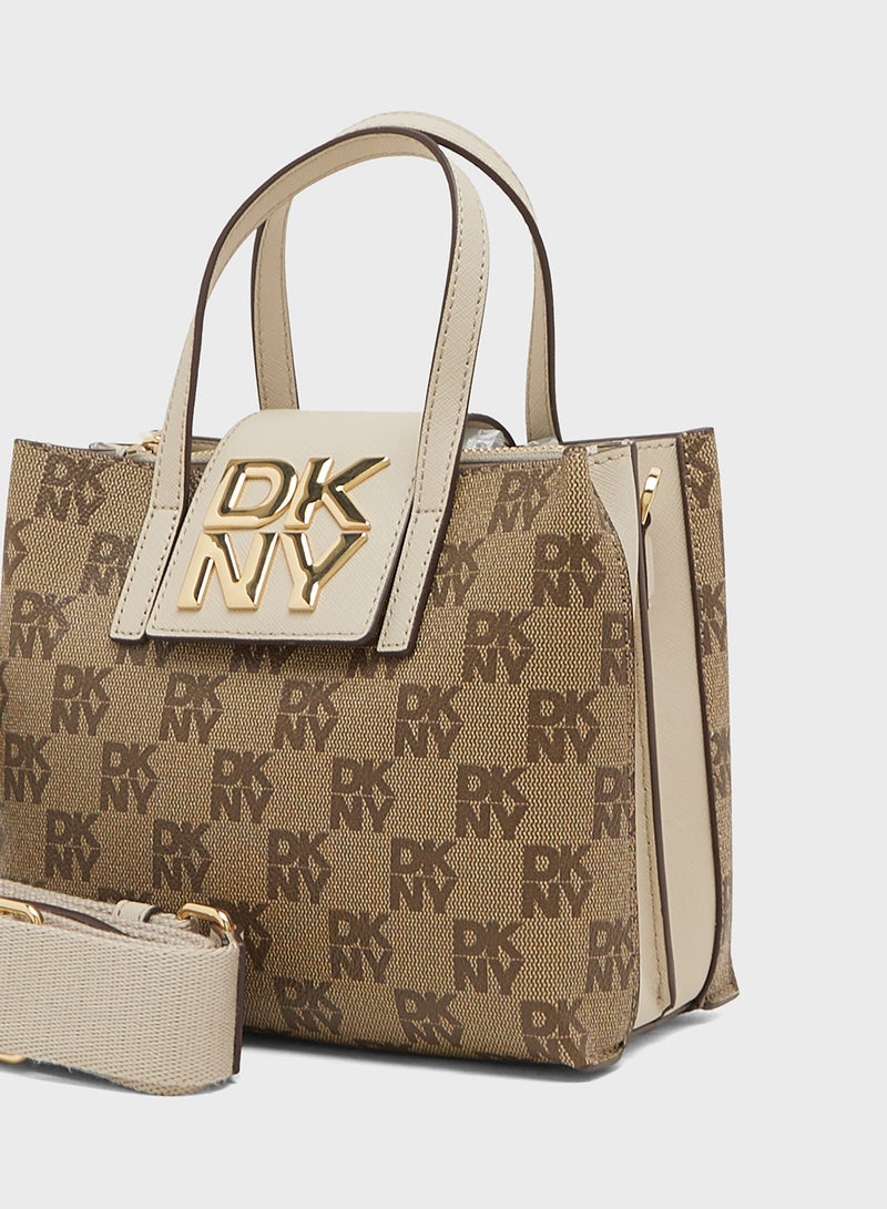DKNY Logo Faye Satchel Bag - Image 4