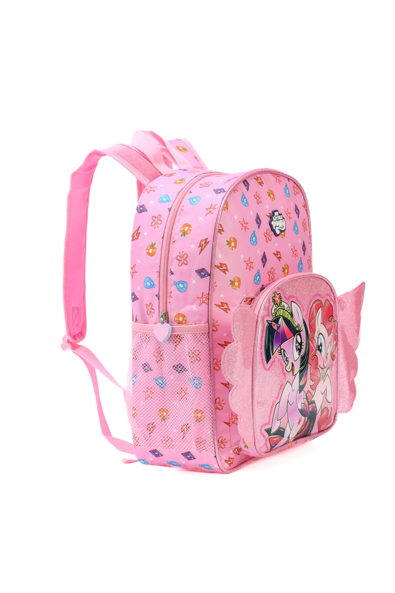 Bamboo Bark My Little Pony Kids Backpack for Girls – Pink School Bag with 2 Zipper Compartments, Durable Polyester Nursery School Bag for Children over 3 Years