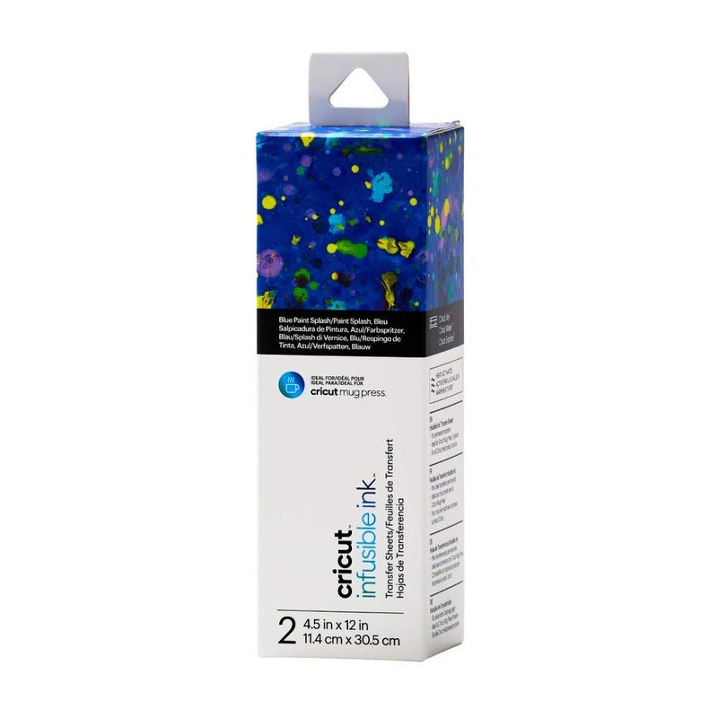 Cricut Cricut Infusible Ink Transfer Sheets  45 x 12  Blue Paint Splash Pattern  for Cricut Mug Press Maker Explore Air 2