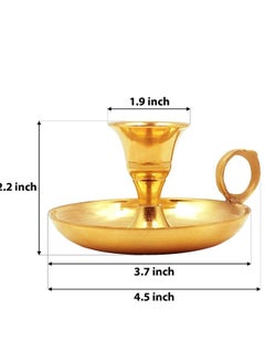 Shubh kart Shubhkart Hand-Grip Brass Candle Holder/Stand  - Image 3