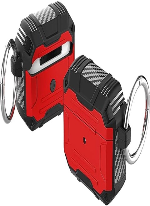 Compatible with AirPods 3 Case Cover (2021) | Full-Body Rugged Protective AirPods 3rd Generation Case TPU Shockproof Non-Slip airpod case with Keychain| Support Wireless Charging Case (Red)