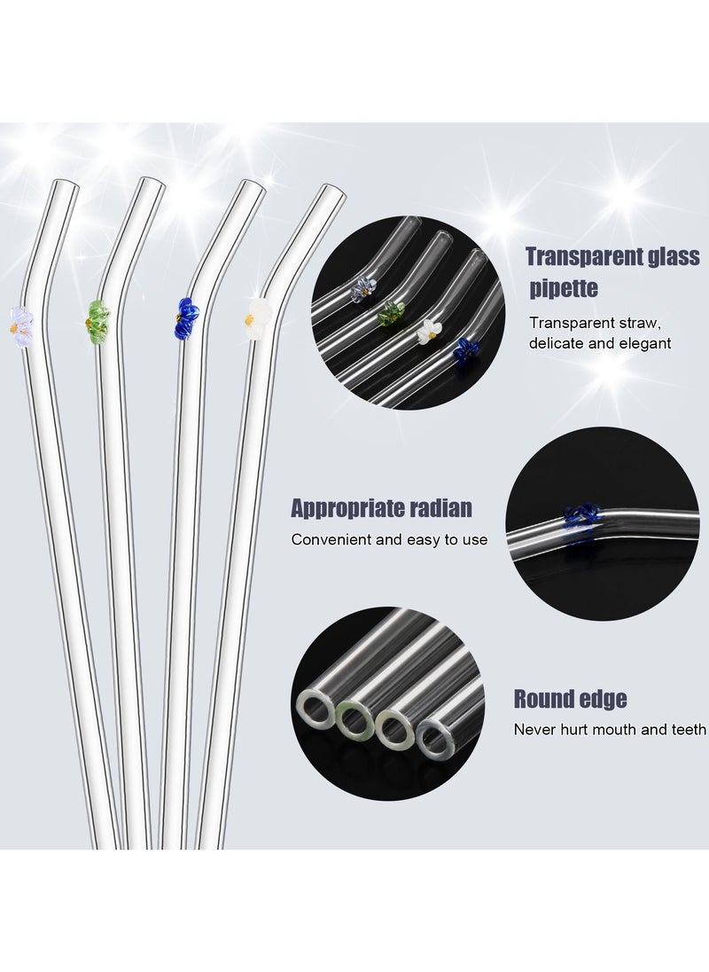 Beauenty 5-Piece High Borosilicate Glass Straw Set, 4 Reusable Straws with Brush, Perfect for Hot and Cold Drinks  - Image 3