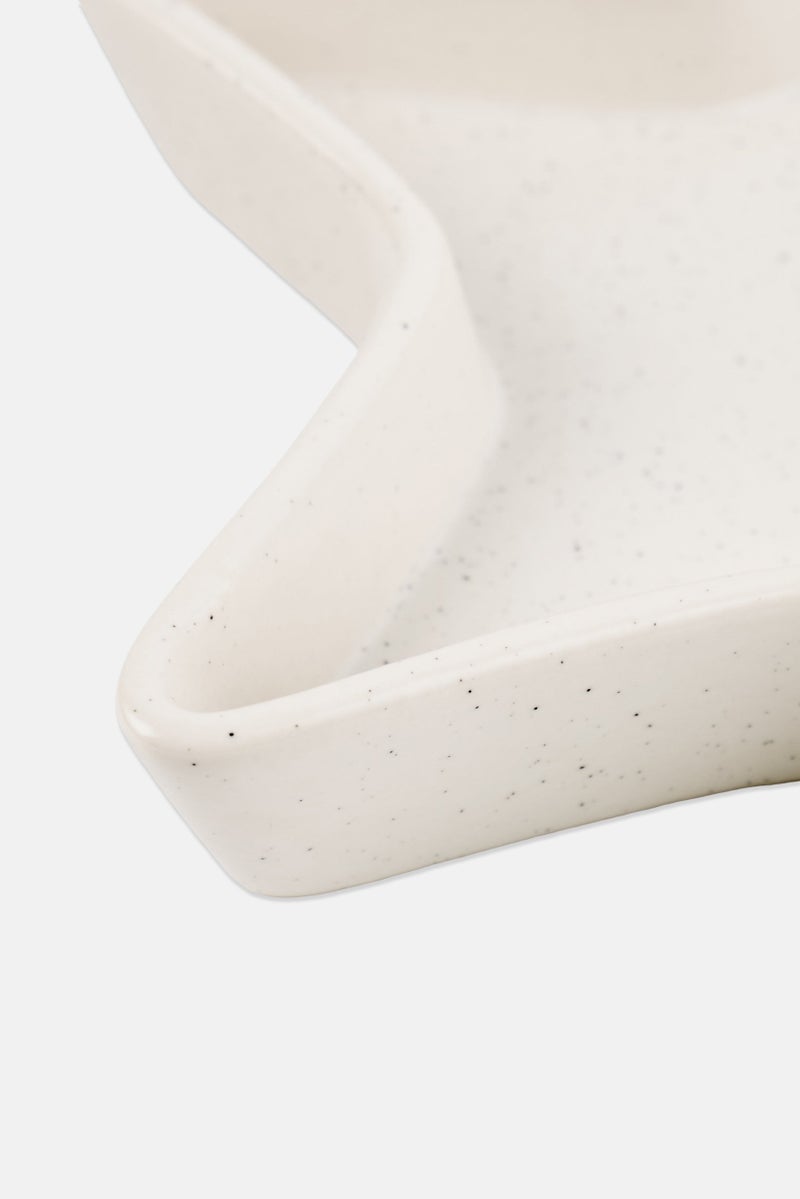 Muy Mucho Ceramic Star Shaped Tray, Off White - Image 2