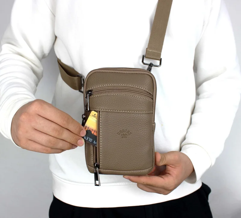ديرسي كلوب Men's Mink Shoulder Bag with Shoulder Strap