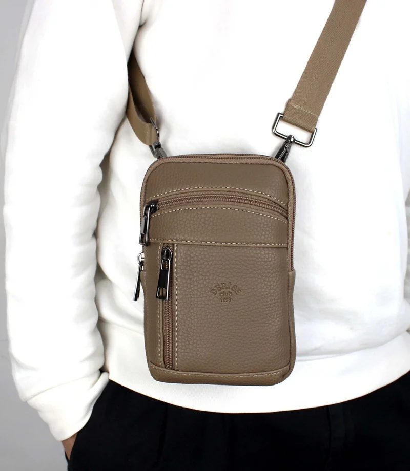 ديرسي كلوب Men's Mink Shoulder Bag with Shoulder Strap