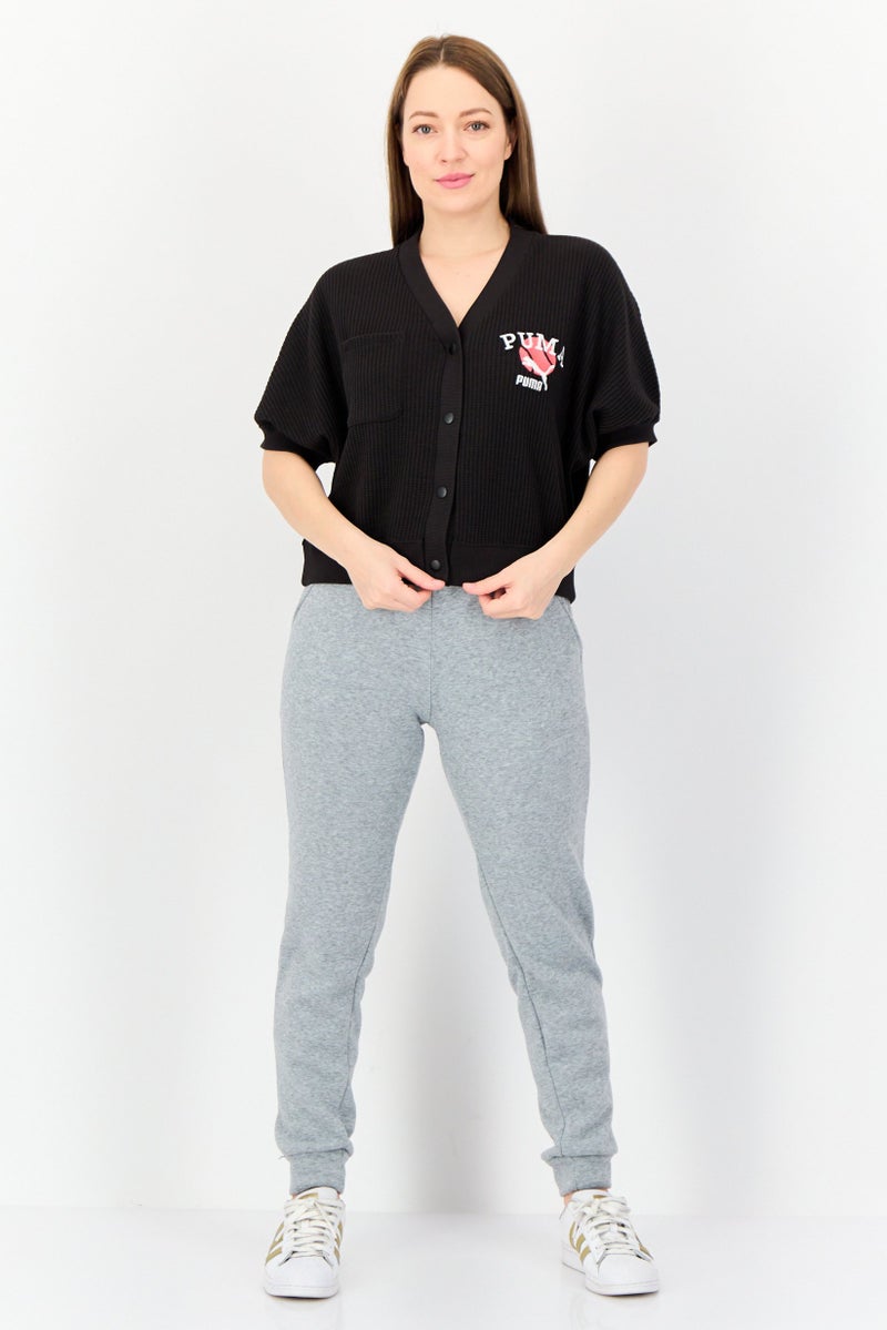 PUMA Women Sportswear Fit Short Sleeve Outdoor Sweatshirt, Black  - Image 2
