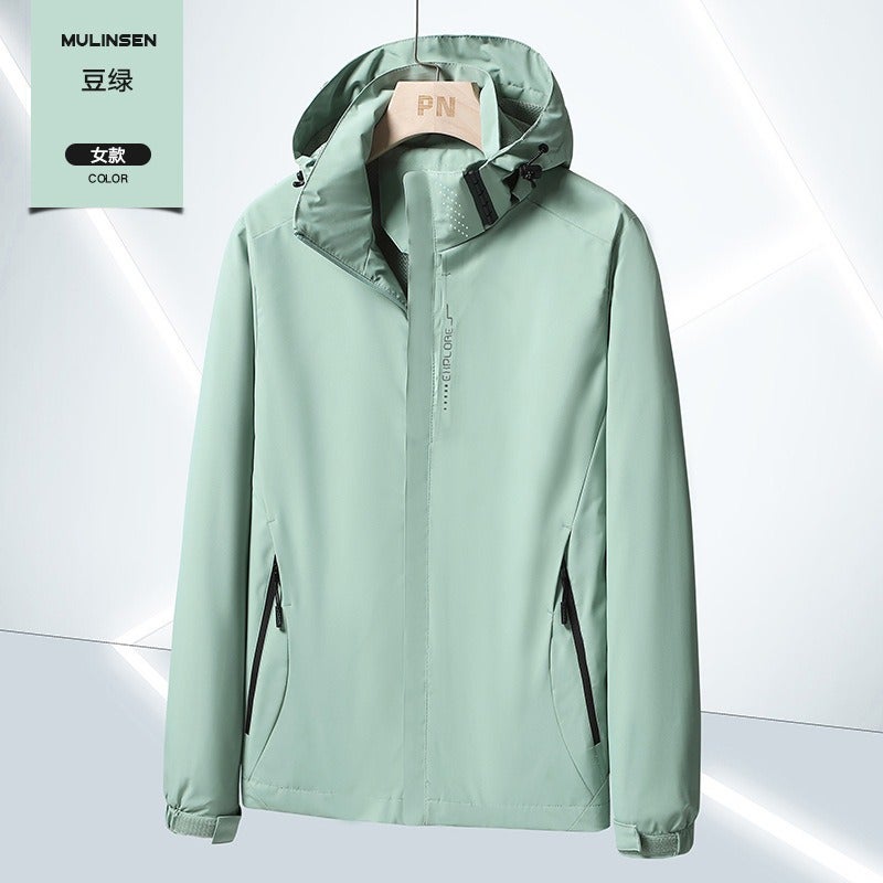 JSFN 2024 Outdoor Windbreaker Jacket for Men and Women - Lightweight, Waterproof, Breathable, Single Layer, with Hood, Custom Logo Available - Image 1