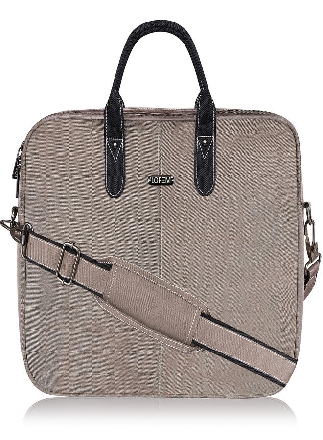 LOREM Grey Color PVC Coated Fabric 10L Laptop Messenger Bag For Men & Women BG77 - Image 1