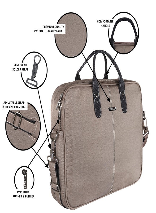 LOREM Grey Color PVC Coated Fabric 10L Laptop Messenger Bag For Men & Women BG77 - Image 4