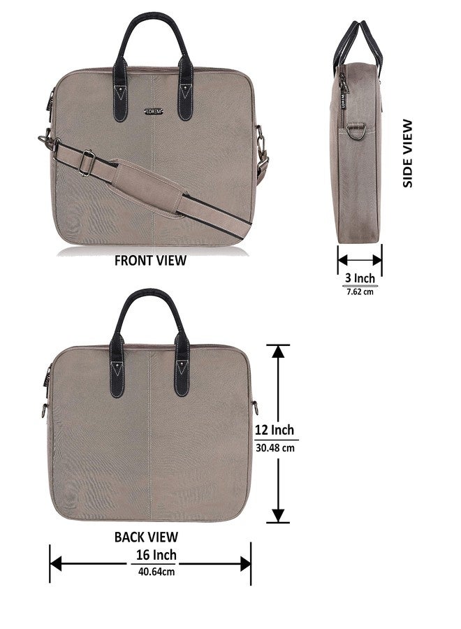 LOREM Grey Color PVC Coated Fabric 10L Laptop Messenger Bag For Men & Women BG77 - Image 3