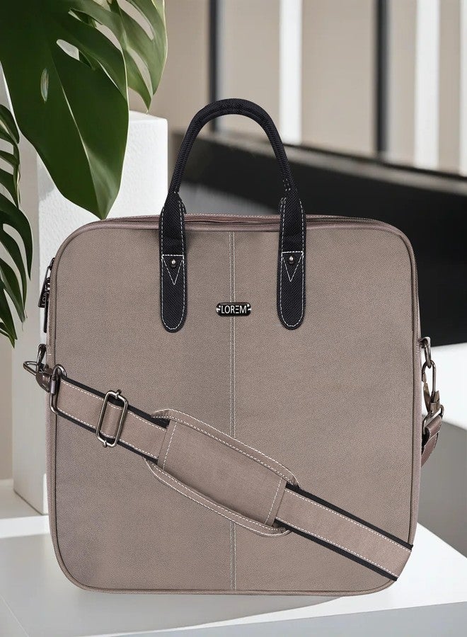 LOREM Grey Color PVC Coated Fabric 10L Laptop Messenger Bag For Men & Women BG77 - Image 2