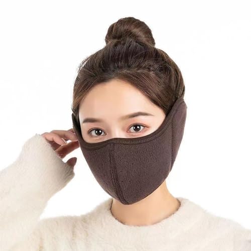 TecHong Unisex Winter Warm Mask with Ear Cover 360 Degree Wrap Dustproof Breathable Half Face Mouth Cover Face Earflaps - Image 2