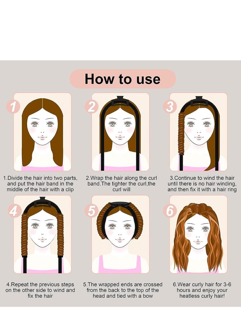 general Heatless Curling Rod Headband,Long Heatless Curls Soft Hair Curlers to Sleep in Hair Rollers No Heat Curls,Hair Wrap Curls Styling Kit for Girls Long Hair Medium Hair - Image 5