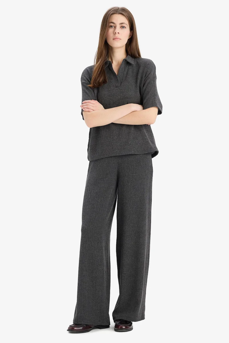 ديفاكتو Wide Leg Linen Trousers